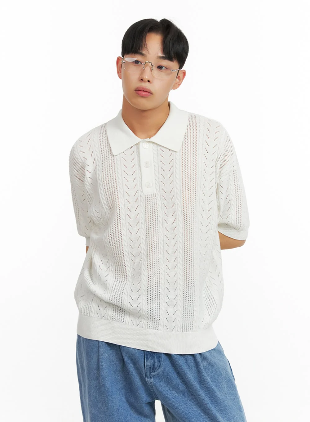 Men's Cotton Buttoned Collar T-Shirt IU412 - Image 5