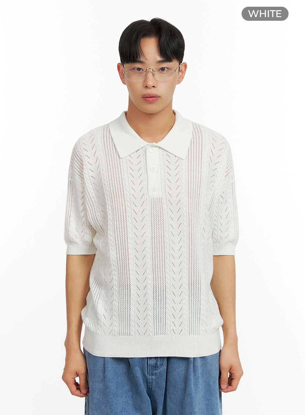 Men's Cotton Buttoned Collar T-Shirt IU412 - Image 8