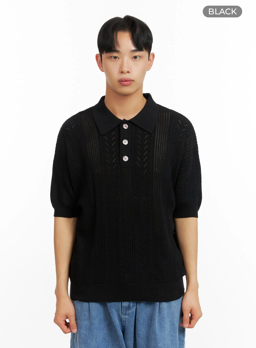 Men's Cotton Buttoned Collar T-Shirt IU412 - Image 9