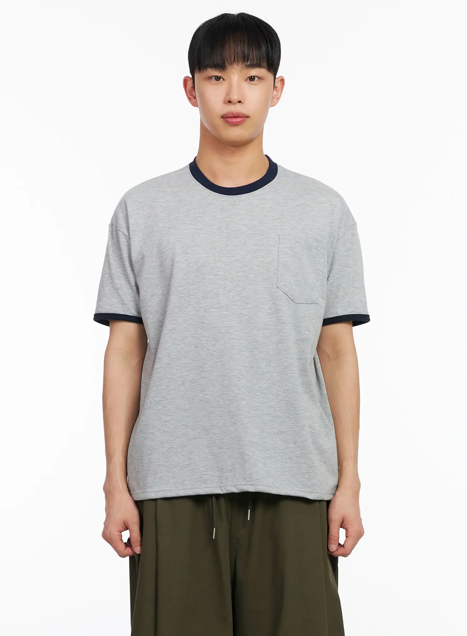 Men's Cotton Contrast Trim Tee IA501 - Image 10