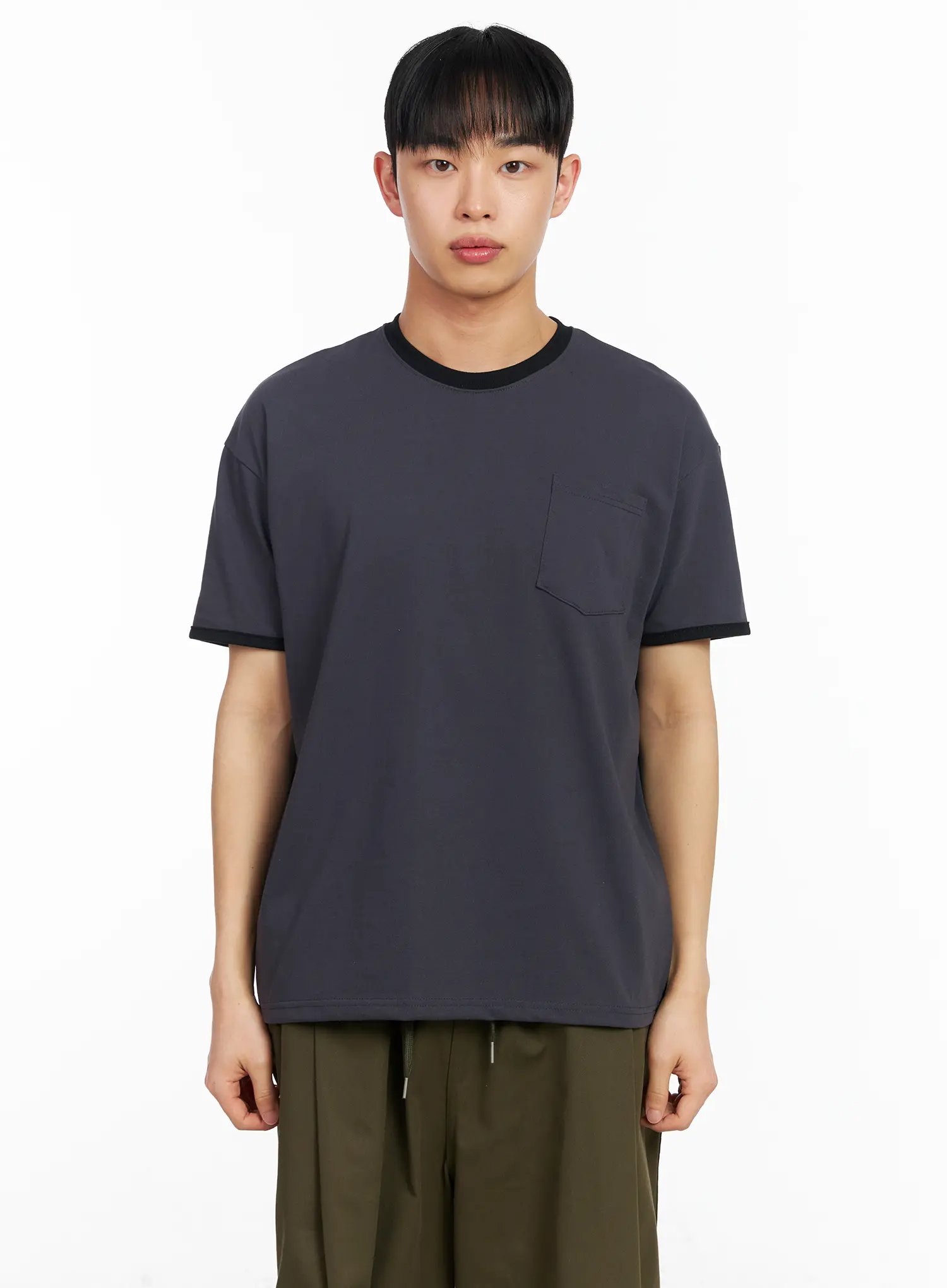 Men's Cotton Contrast Trim Tee IA501 - Image 11