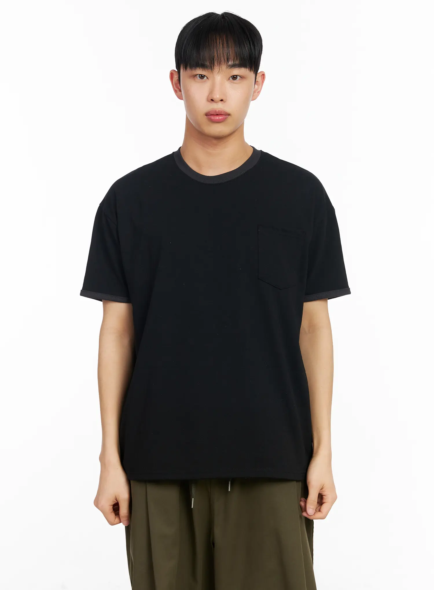 Men's Cotton Contrast Trim Tee IA501 - Image 12