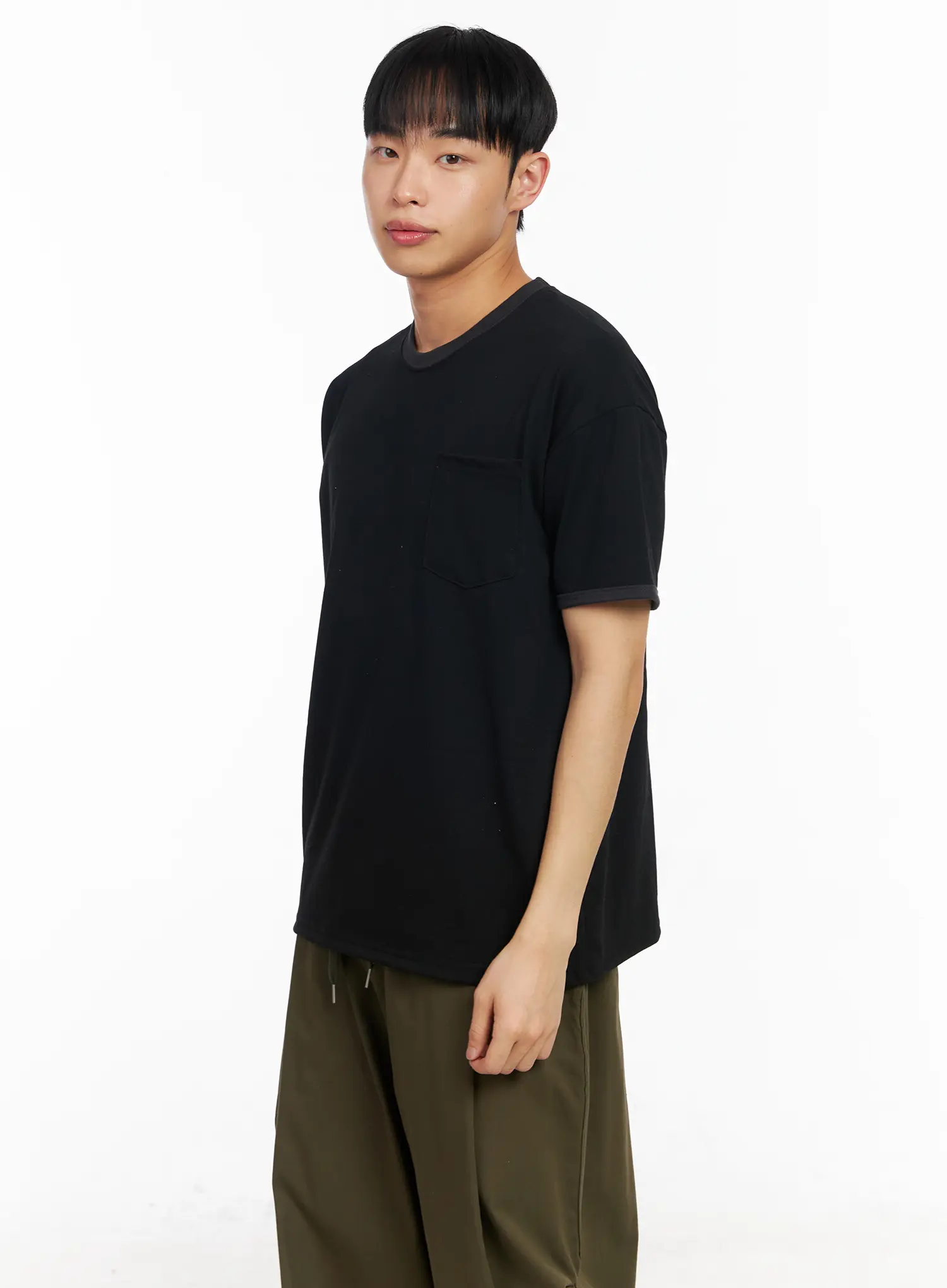 Men's Cotton Contrast Trim Tee IA501 - Image 3