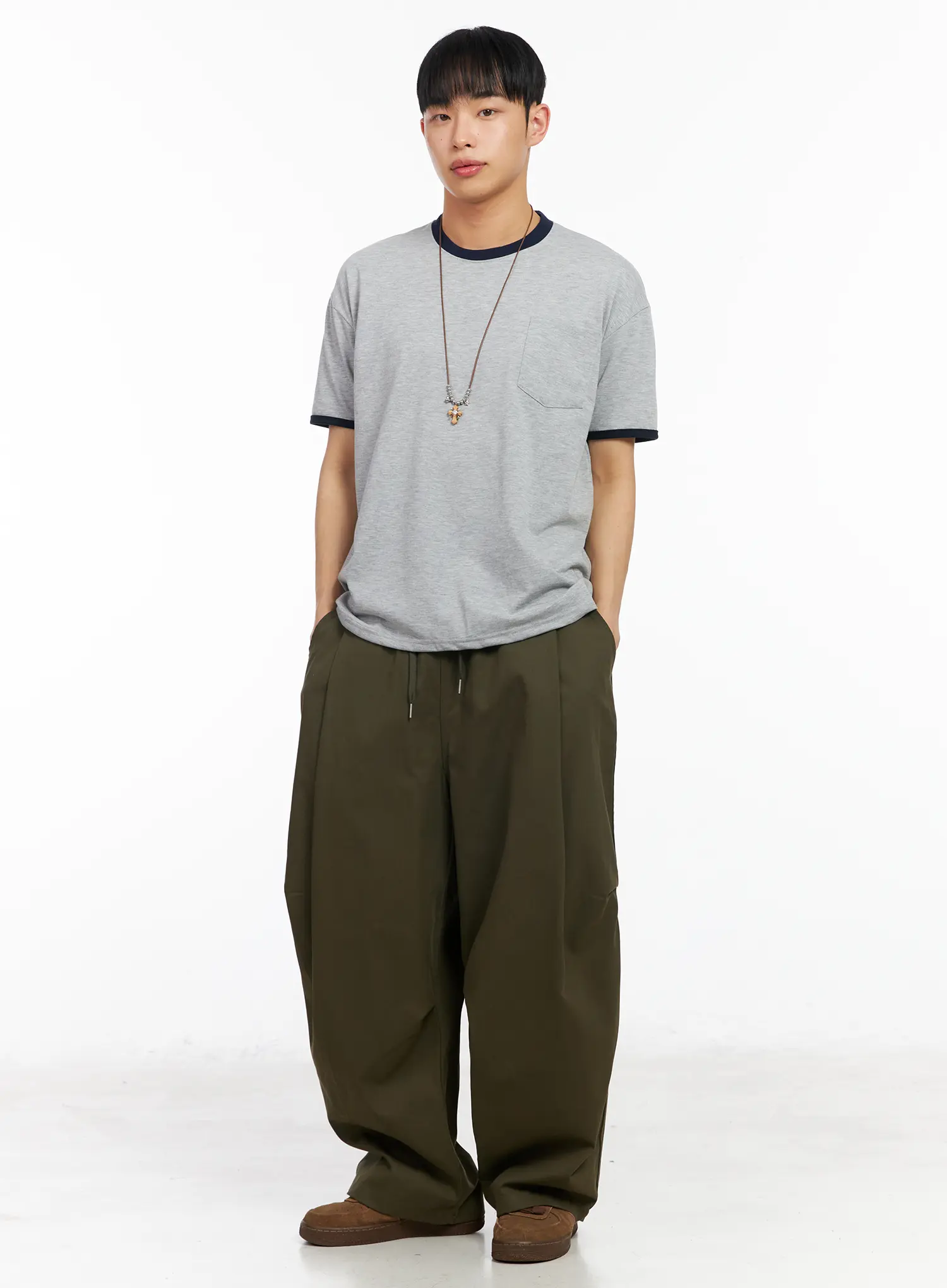 Men's Cotton Contrast Trim Tee IA501 - Image 8