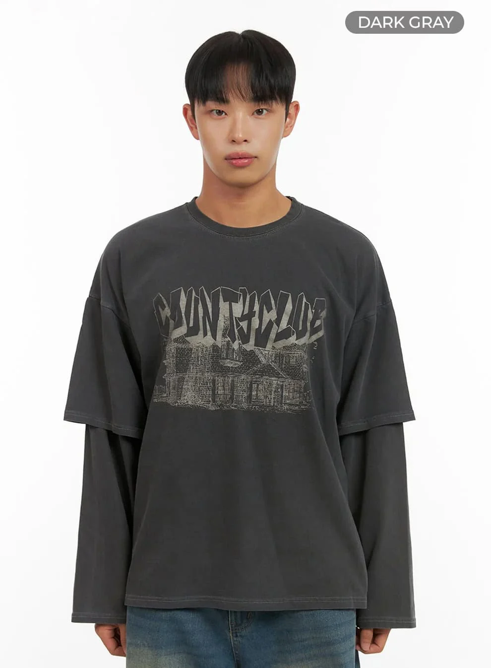 Men's Cotton Graphic Layered Long Sleeve IS420 - Image 10