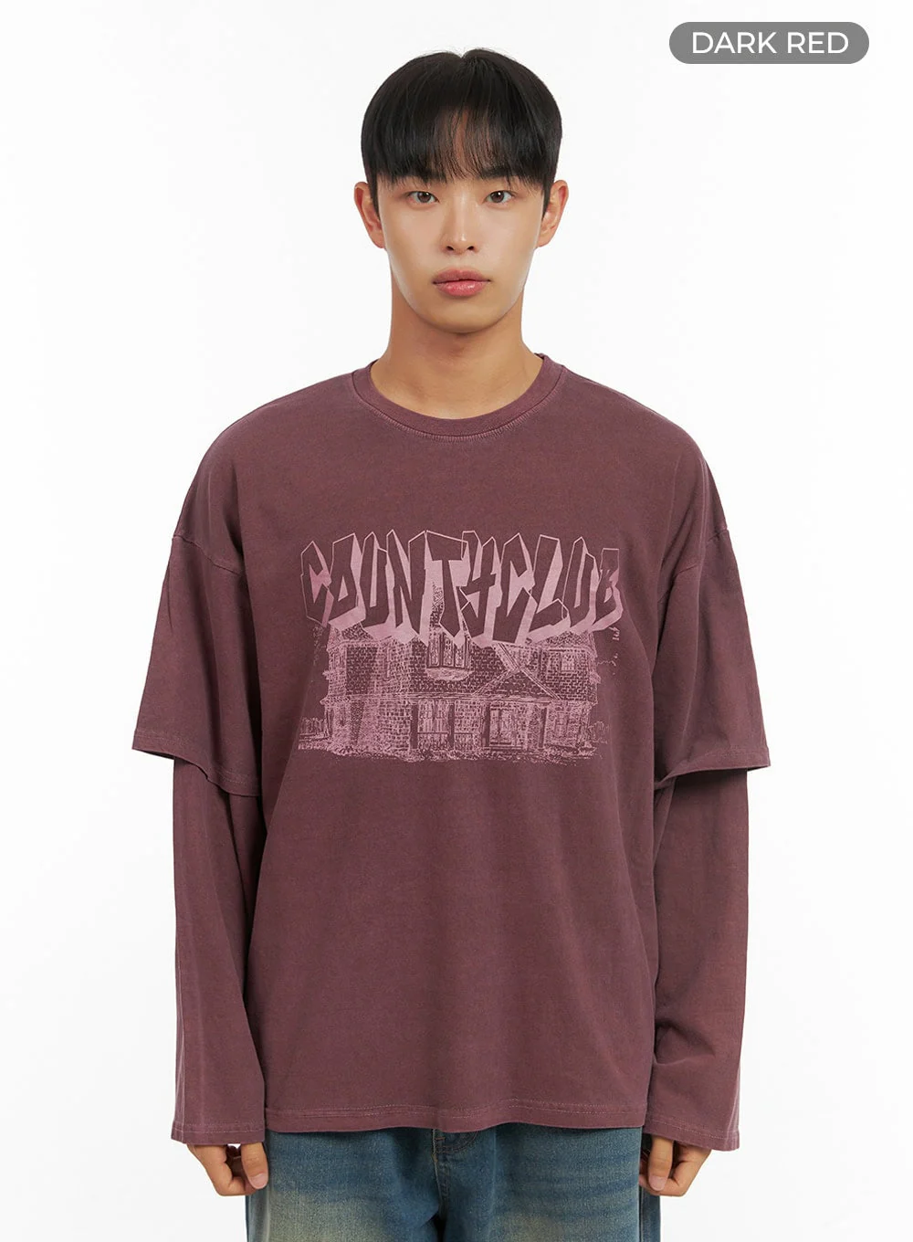 Men's Cotton Graphic Layered Long Sleeve IS420 - Image 11