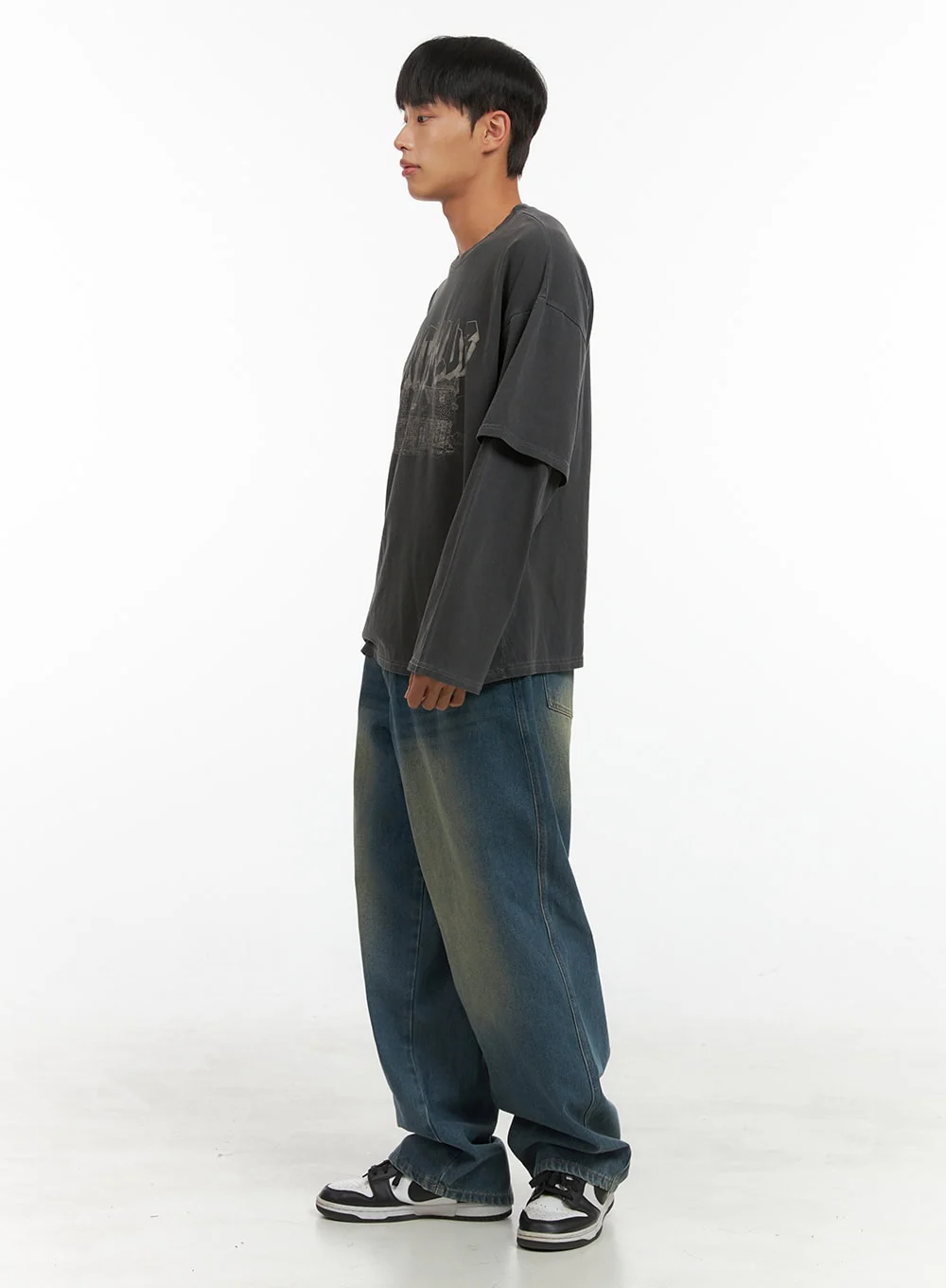 Men's Cotton Graphic Layered Long Sleeve IS420 - Image 7