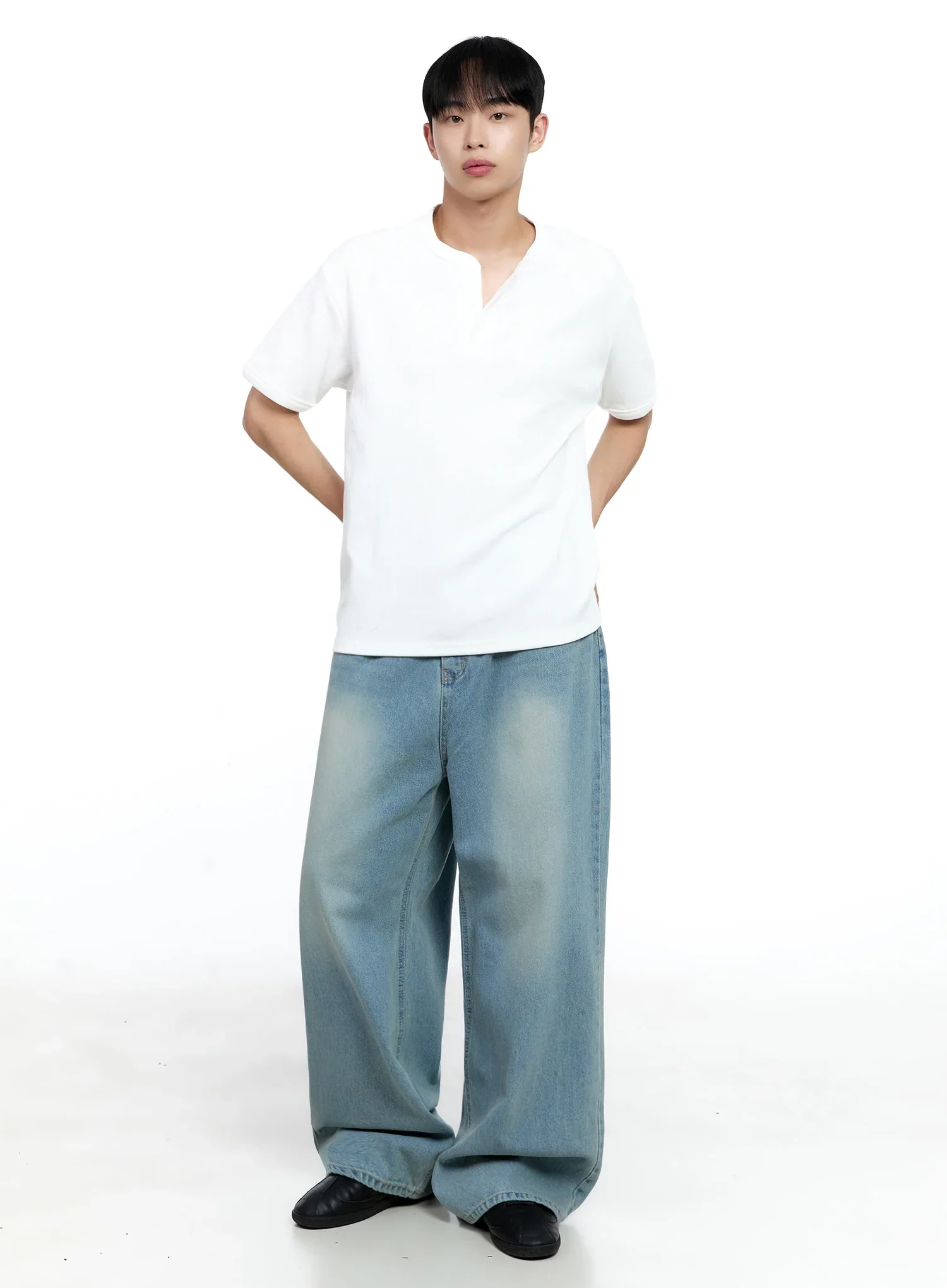 Men's Cotton Henley Tee IG520 - Image 3