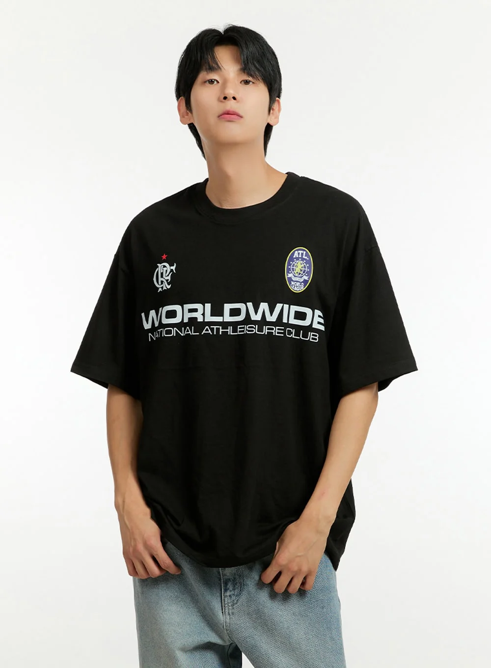 Men's Cotton Lettering Loose Fit T-Shirt IL412 - Image 4