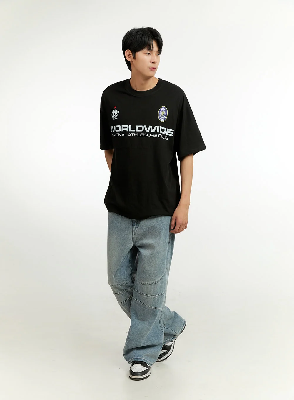 Men's Cotton Lettering Loose Fit T-Shirt IL412 - Image 7