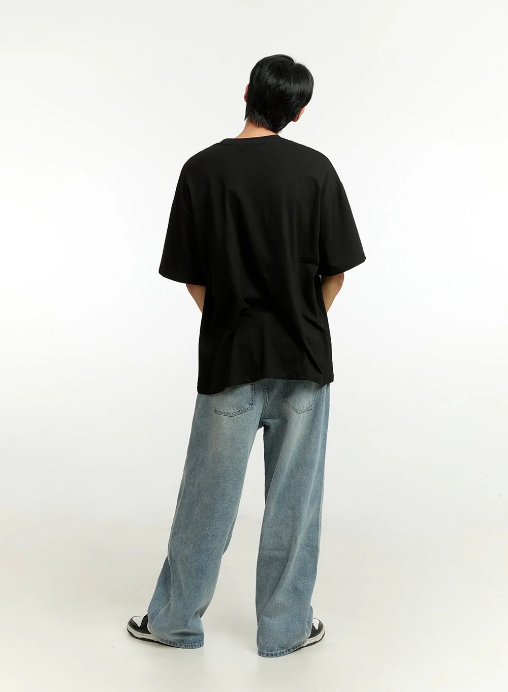 Men's Cotton Lettering Loose Fit T-Shirt IL412 - Image 8