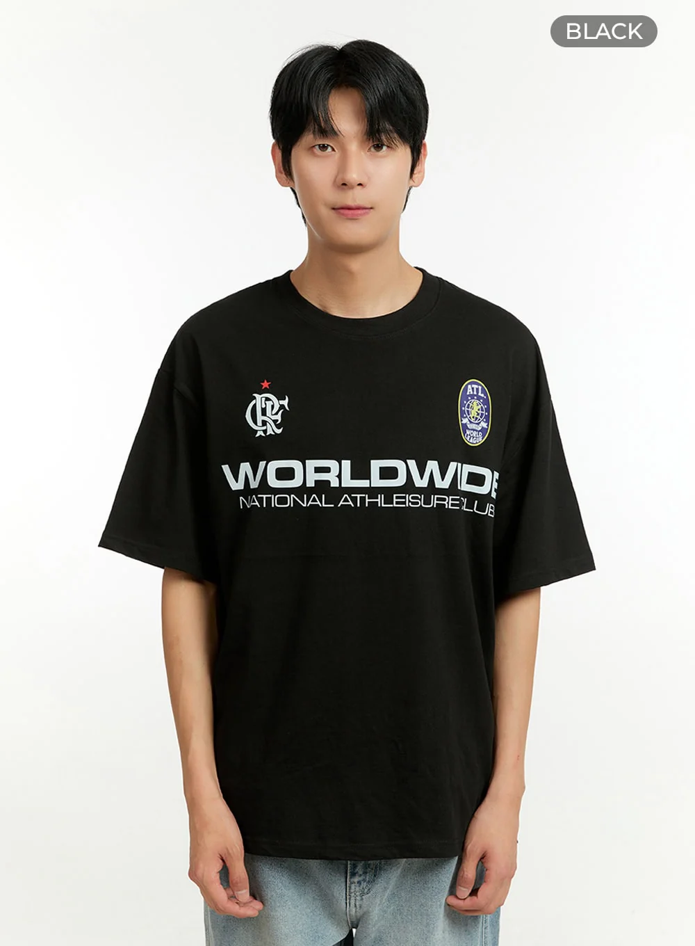 Men's Cotton Lettering Loose Fit T-Shirt IL412 - Image 9