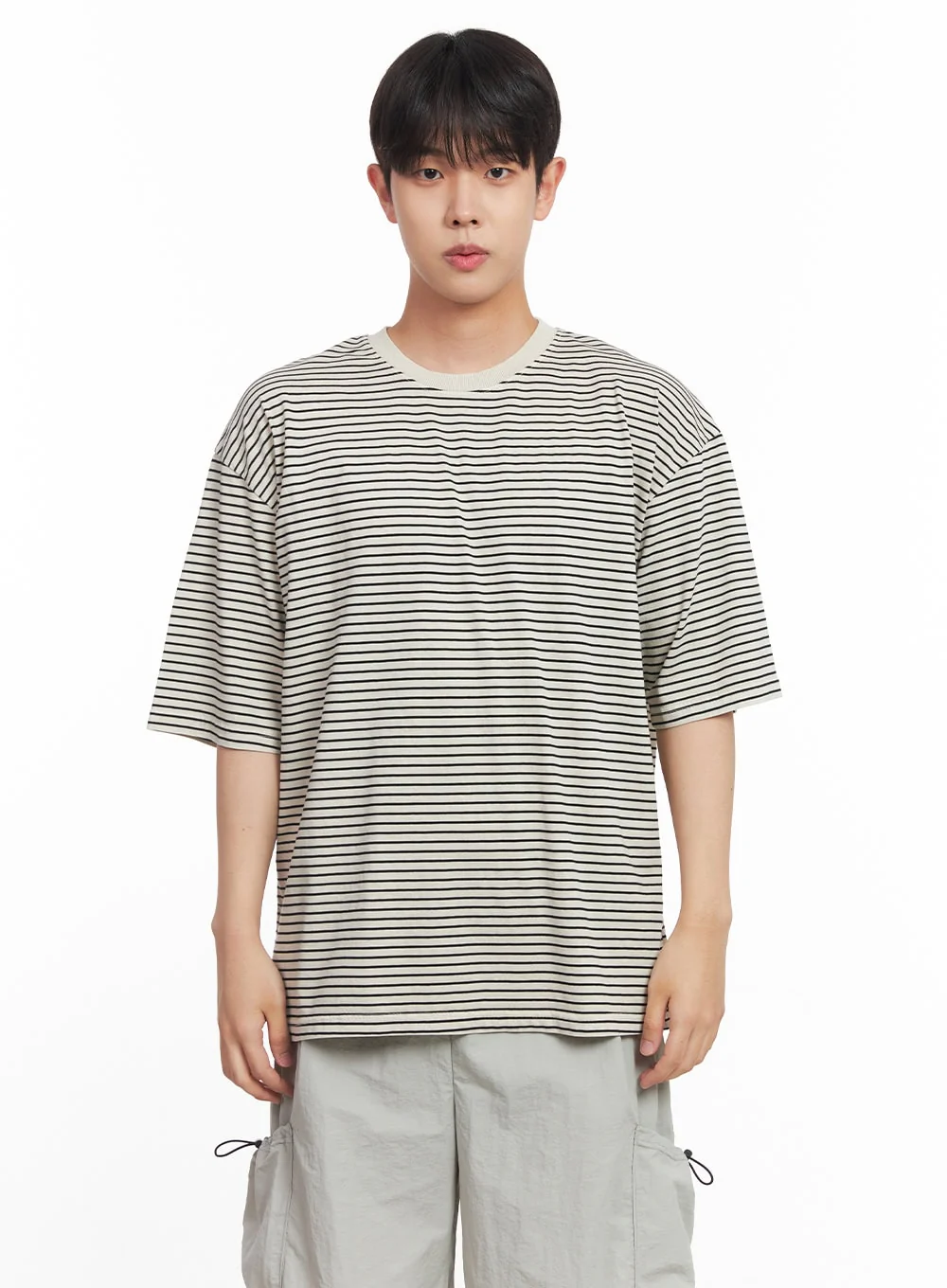 Men's Cotton Striped Round-Neck T-Shirt IY522 - Image 13