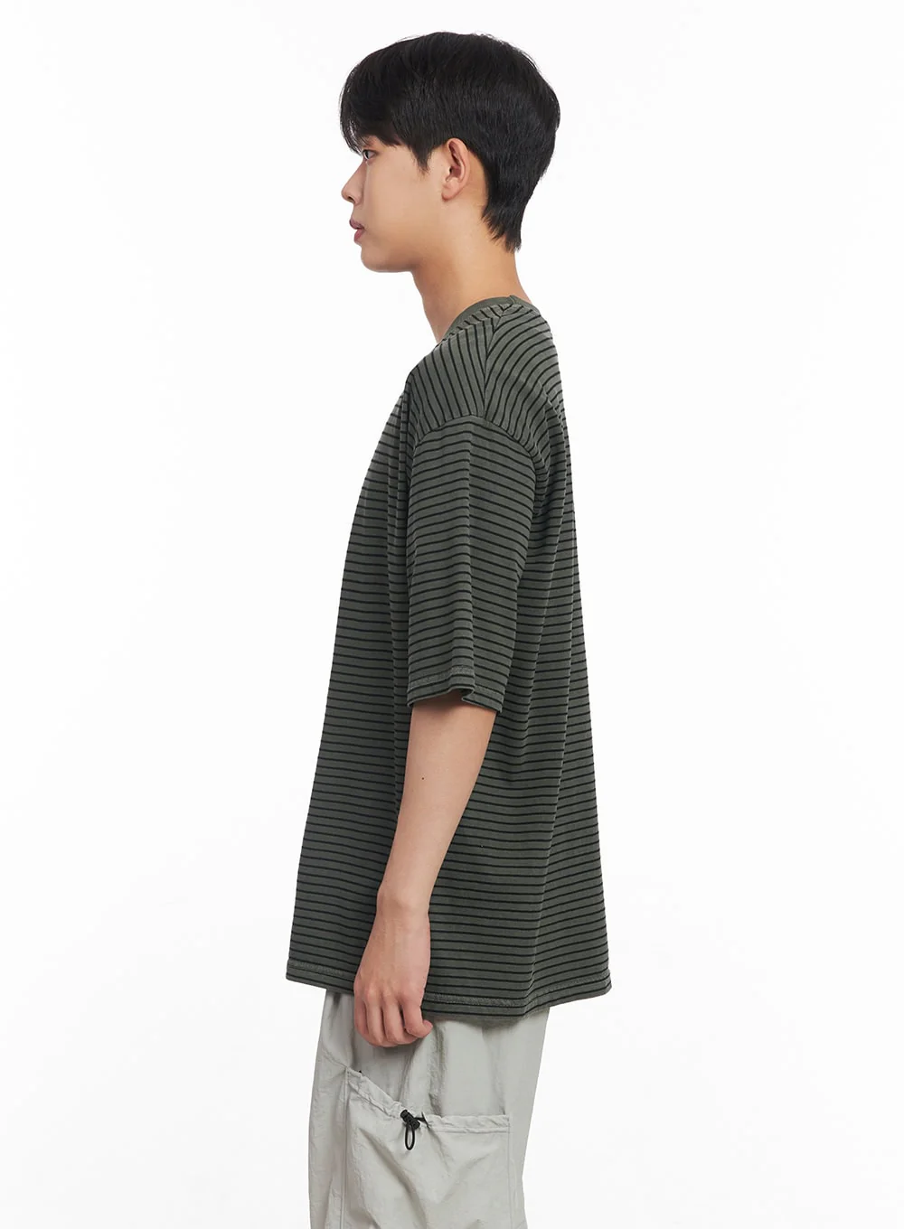 Men's Cotton Striped Round-Neck T-Shirt IY522 - Image 5