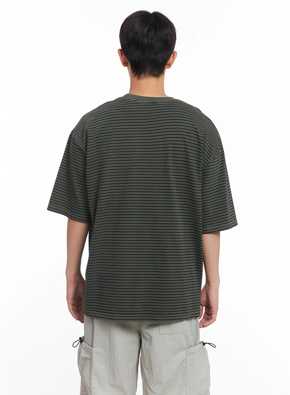 Men's Cotton Striped Round-Neck T-Shirt IY522 - Image 6