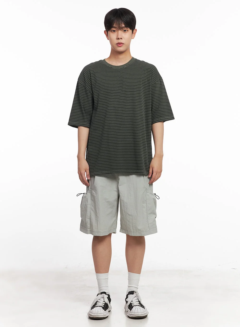 Men's Cotton Striped Round-Neck T-Shirt IY522 - Image 7