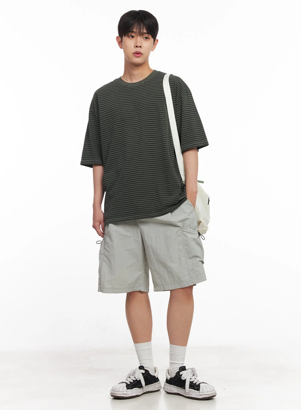 Men's Cotton Striped Round-Neck T-Shirt IY522 - Image 9