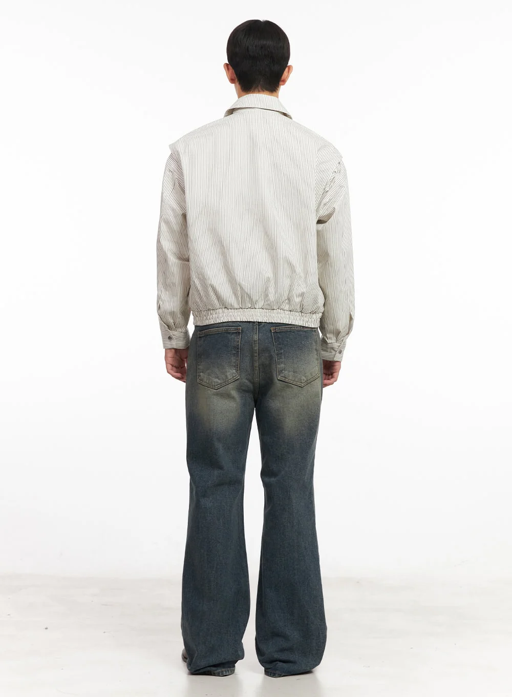 Men's Cotton Striped Zip-Up Jacket IM517 - Image 11