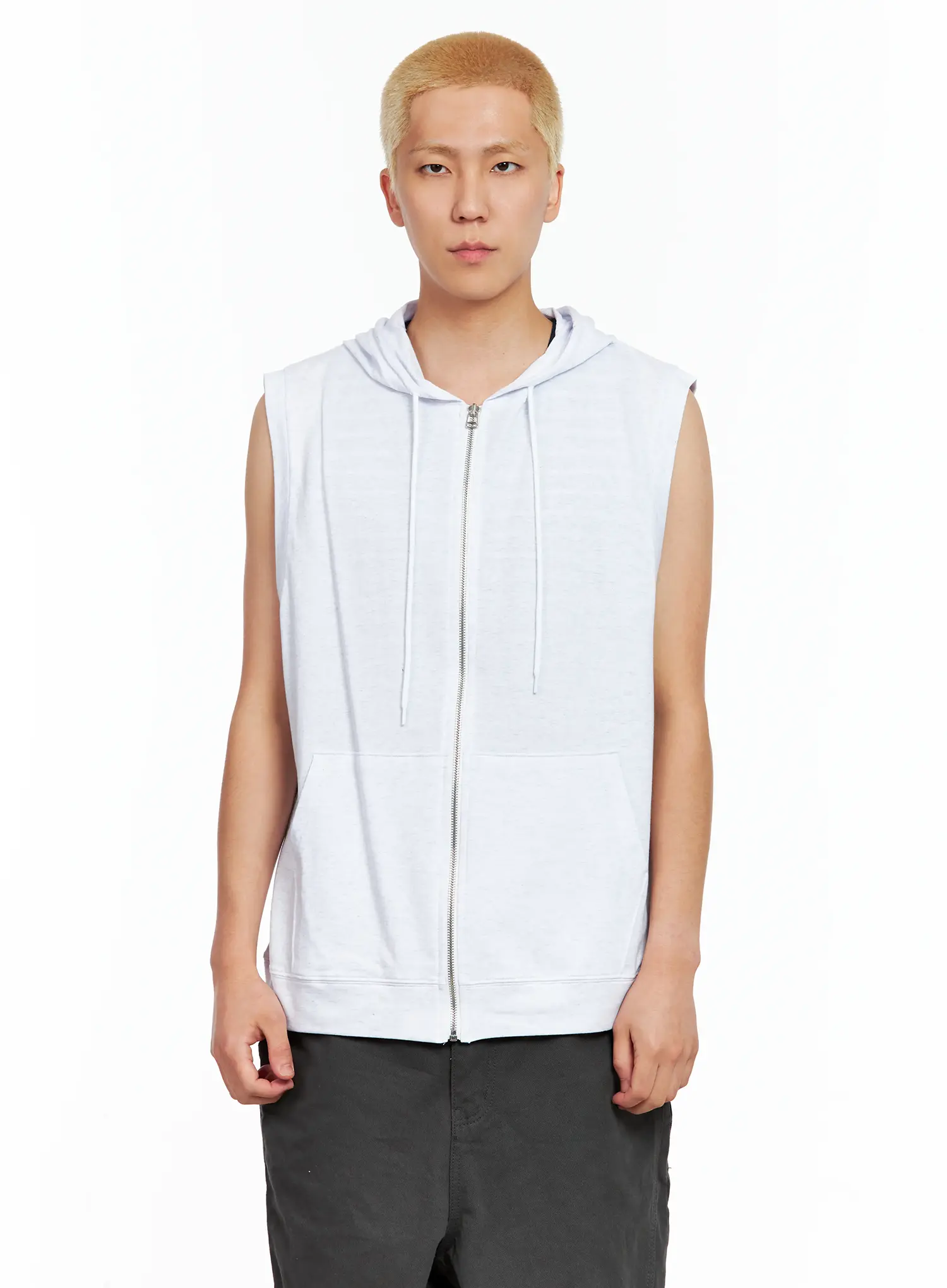 Men's Cotton Zip-Up Hoodie Vest IL511 - Image 13