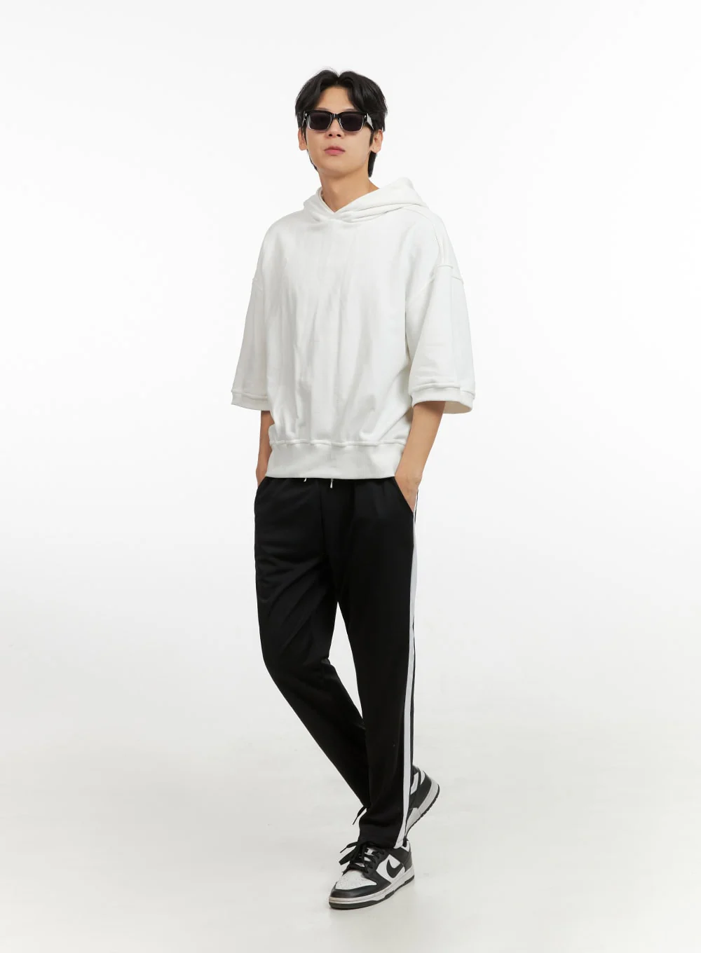 Men's Cozy Boxy Fit Hooded Sweatshirt (White) IU405 - Image 6