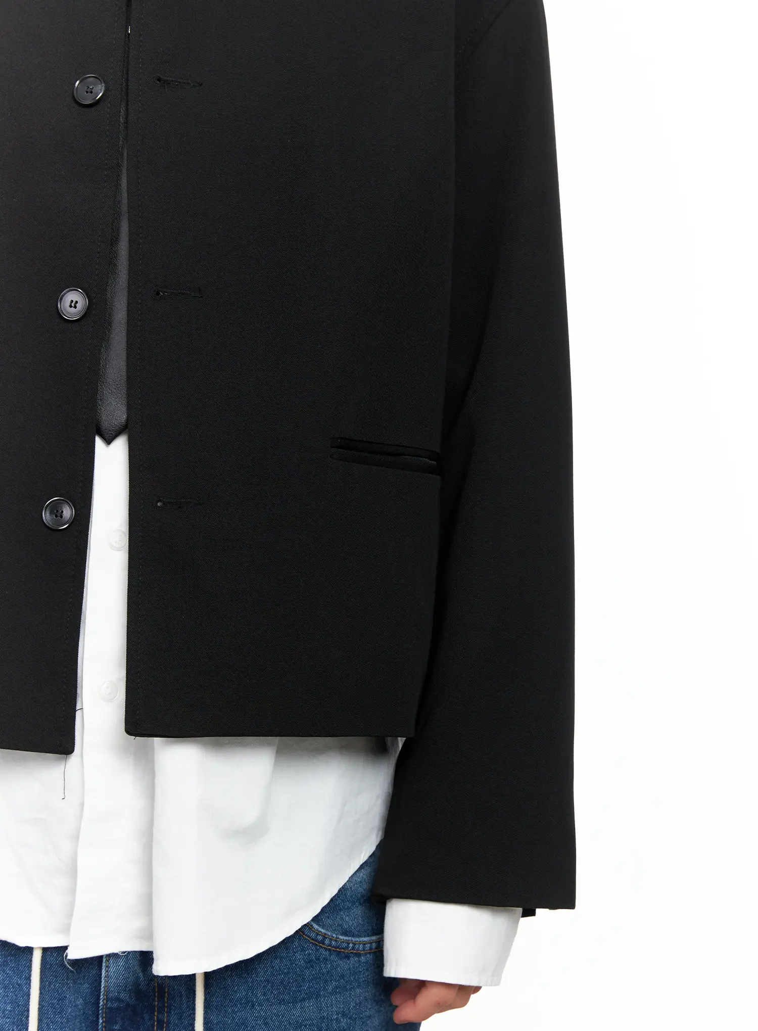 Men's Cropped Button-Up Jacket IS502 - Image 17