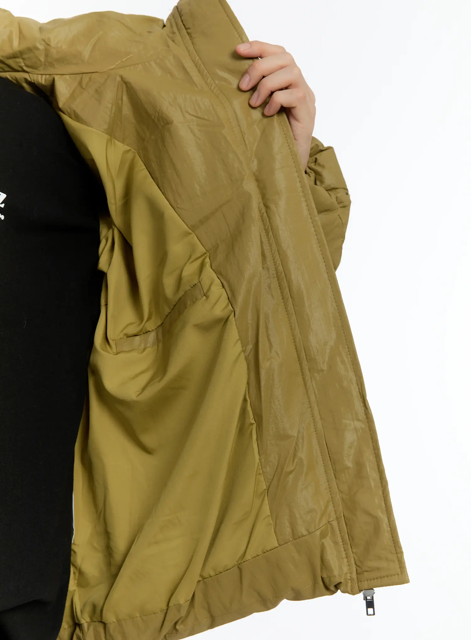 Men's Cropped Puffer Jacket (Dark Yellow) ID502 - Image 12
