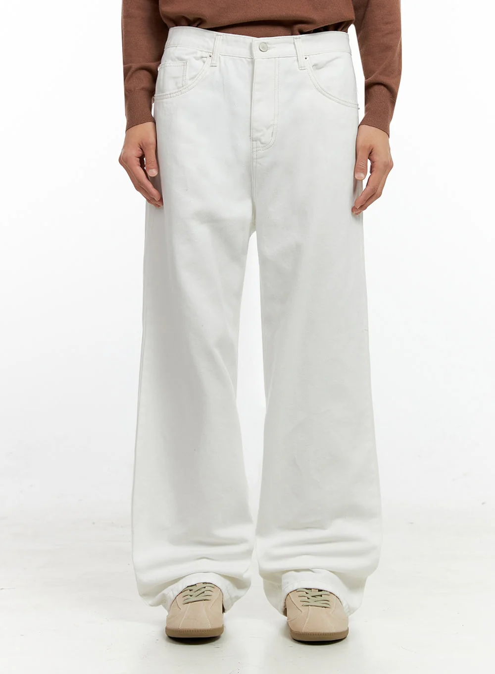 Men's Denim Dream Wide Leg Jeans (White) IN401 - Image 2