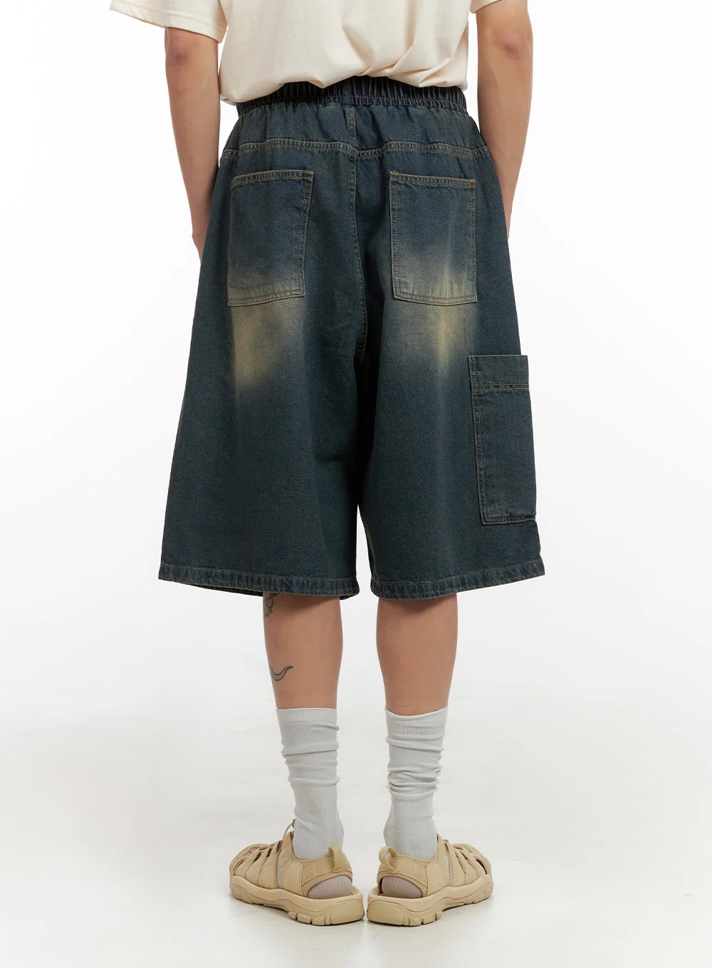 Men's Denim Washed Shorts (Blue) IL404 - Image 6