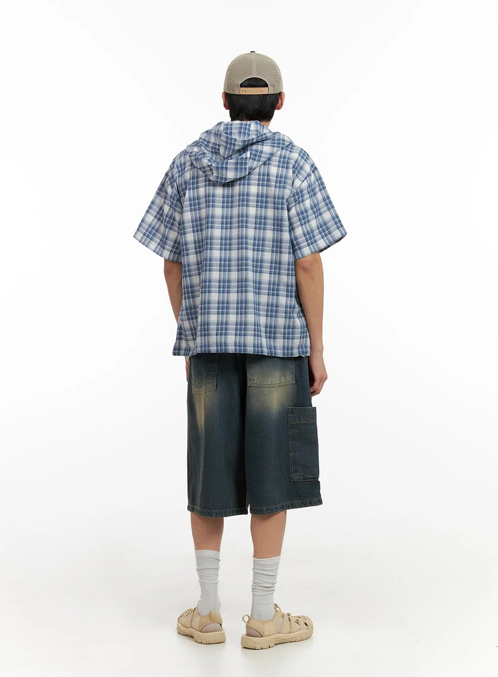 Men's Denim Washed Shorts (Blue) IL404 - Image 8