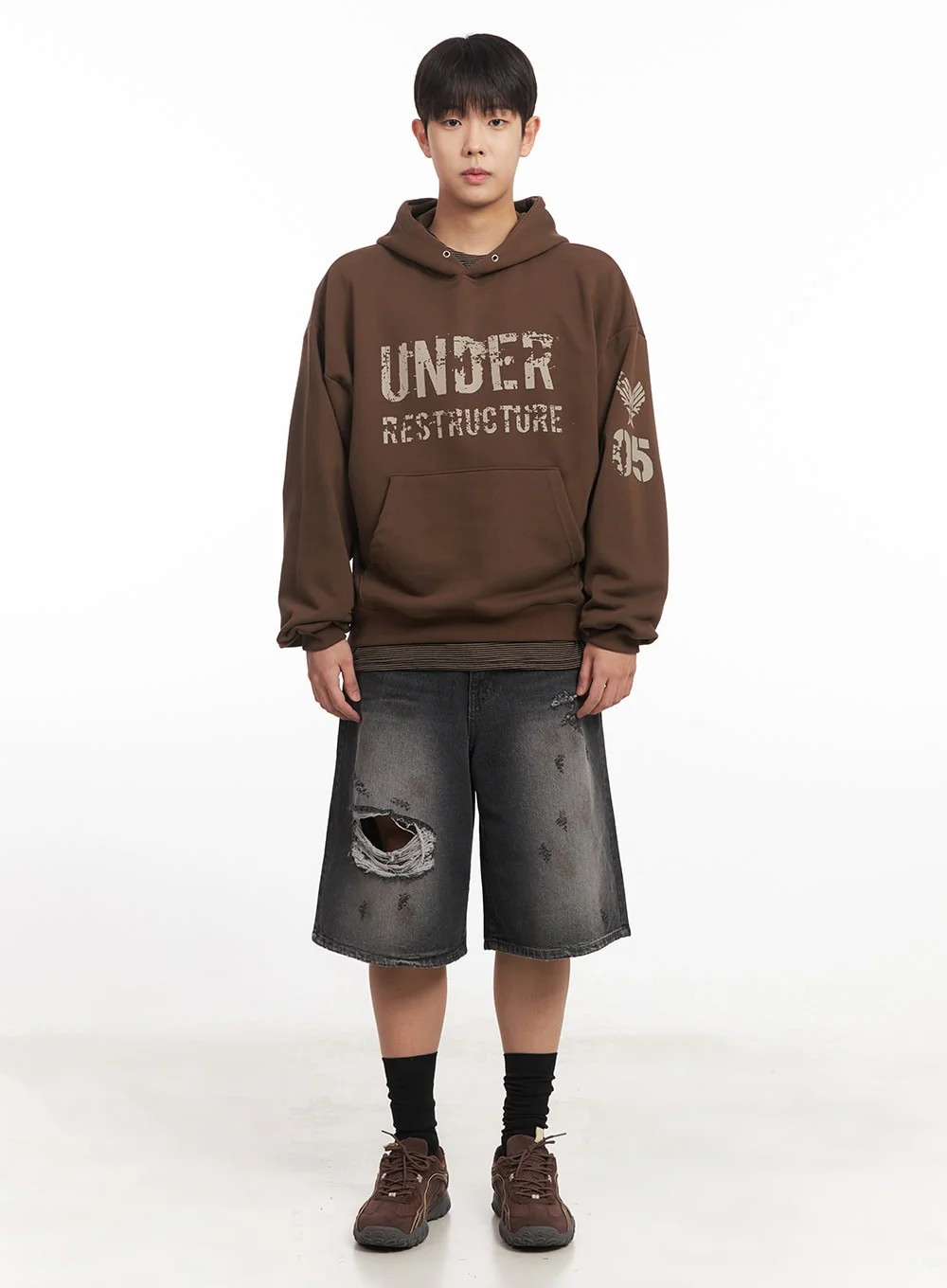 Men's Destroyed Burmuda Denim Shorts IM528 - Image 8