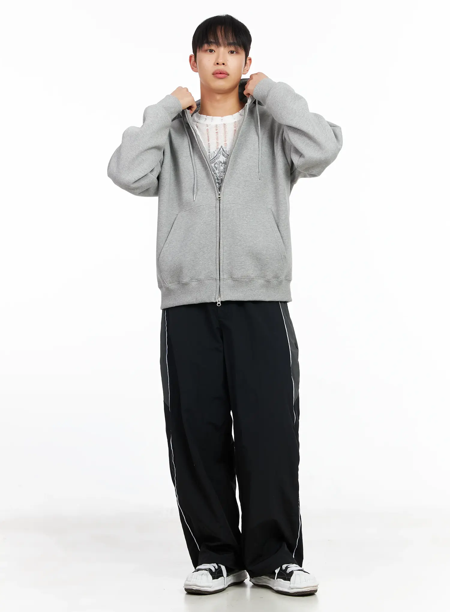 Men's Double Zip-Up Hoodie IM516 - Image 2