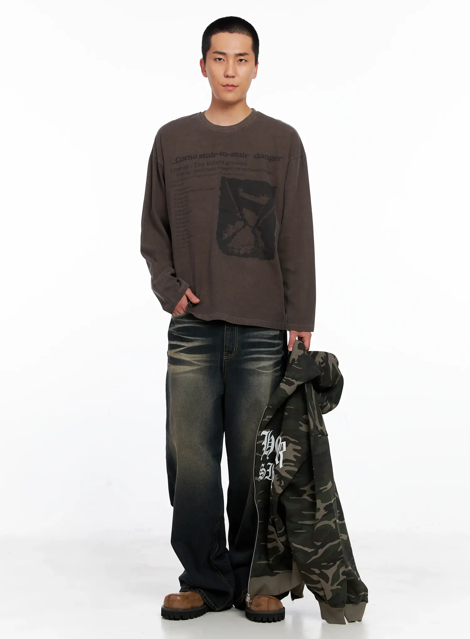 Men's Edgy Graphic Long Sleeve Tee IS509 - Image 10