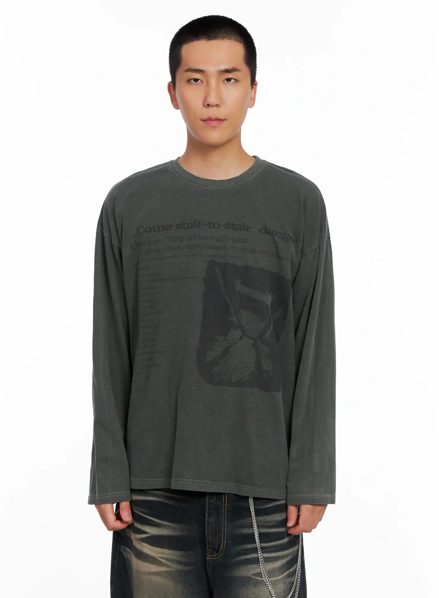 Men's Edgy Graphic Long Sleeve Tee IS509 - Image 15