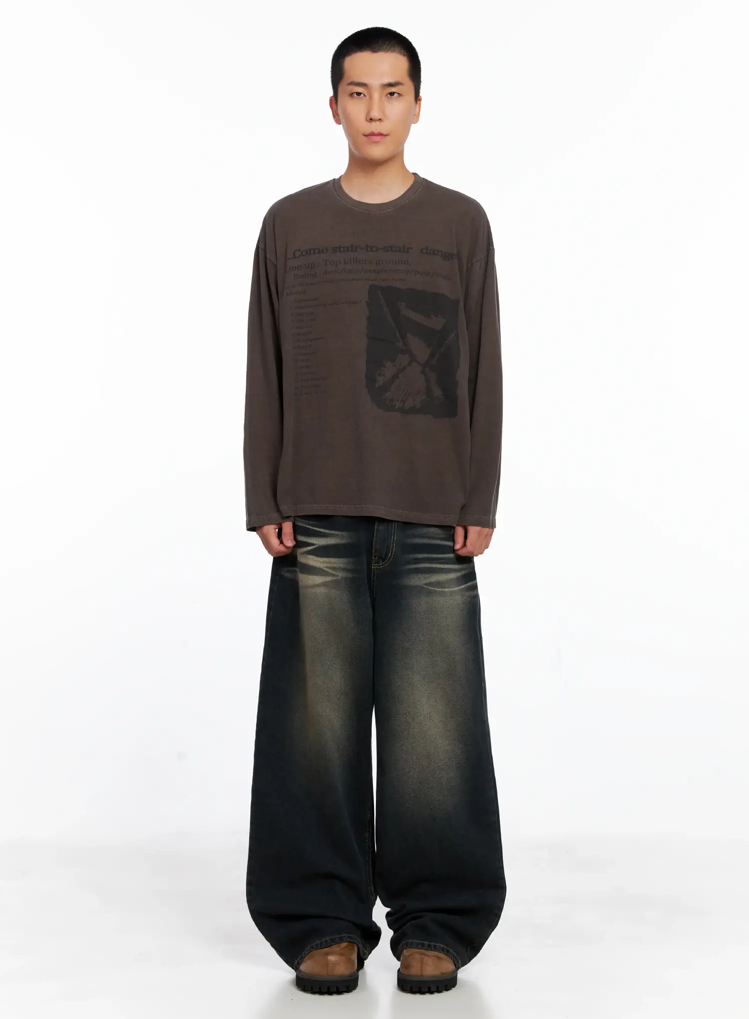 Men's Edgy Graphic Long Sleeve Tee IS509 - Image 3