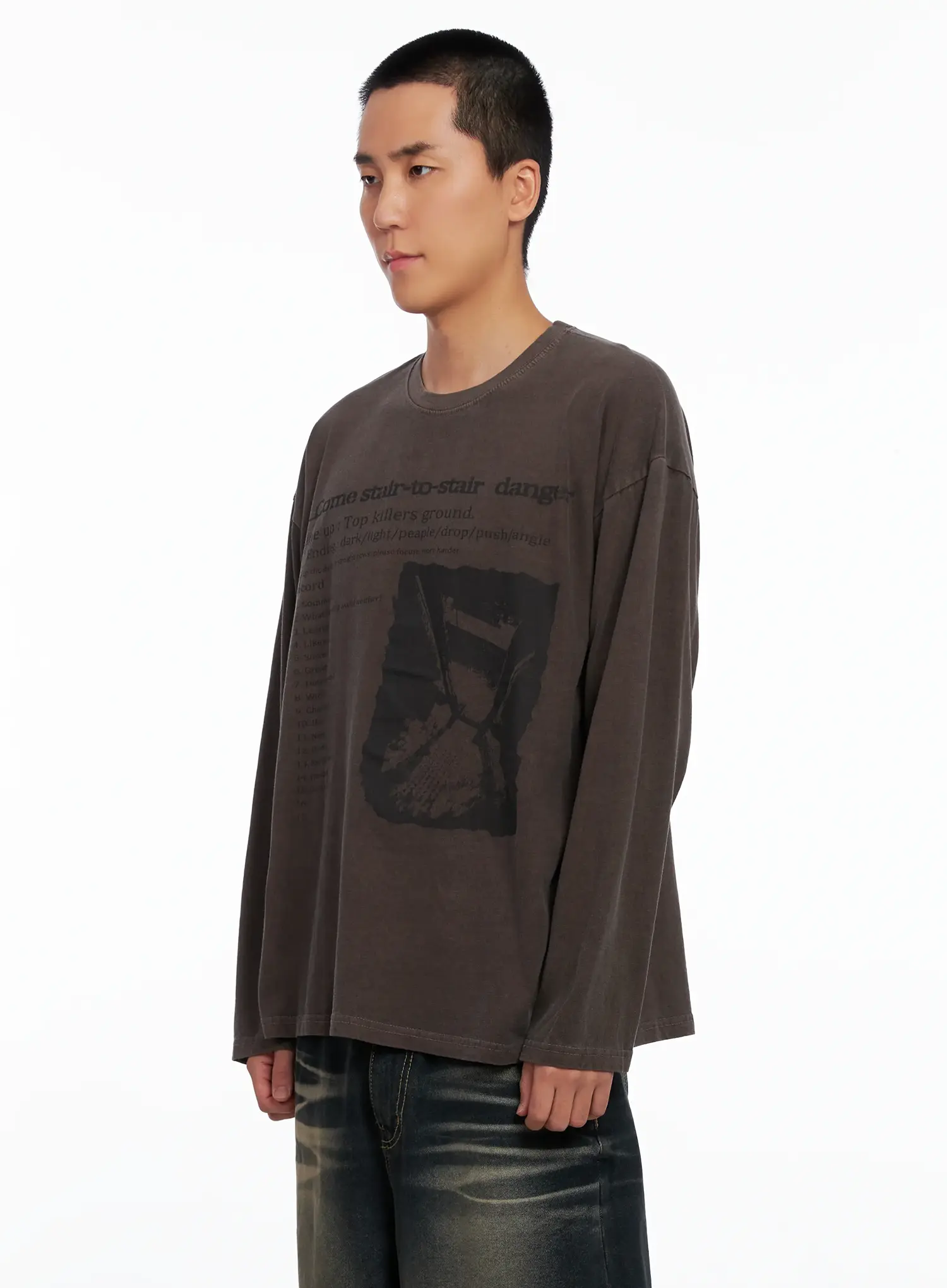 Men's Edgy Graphic Long Sleeve Tee IS509 - Image 4