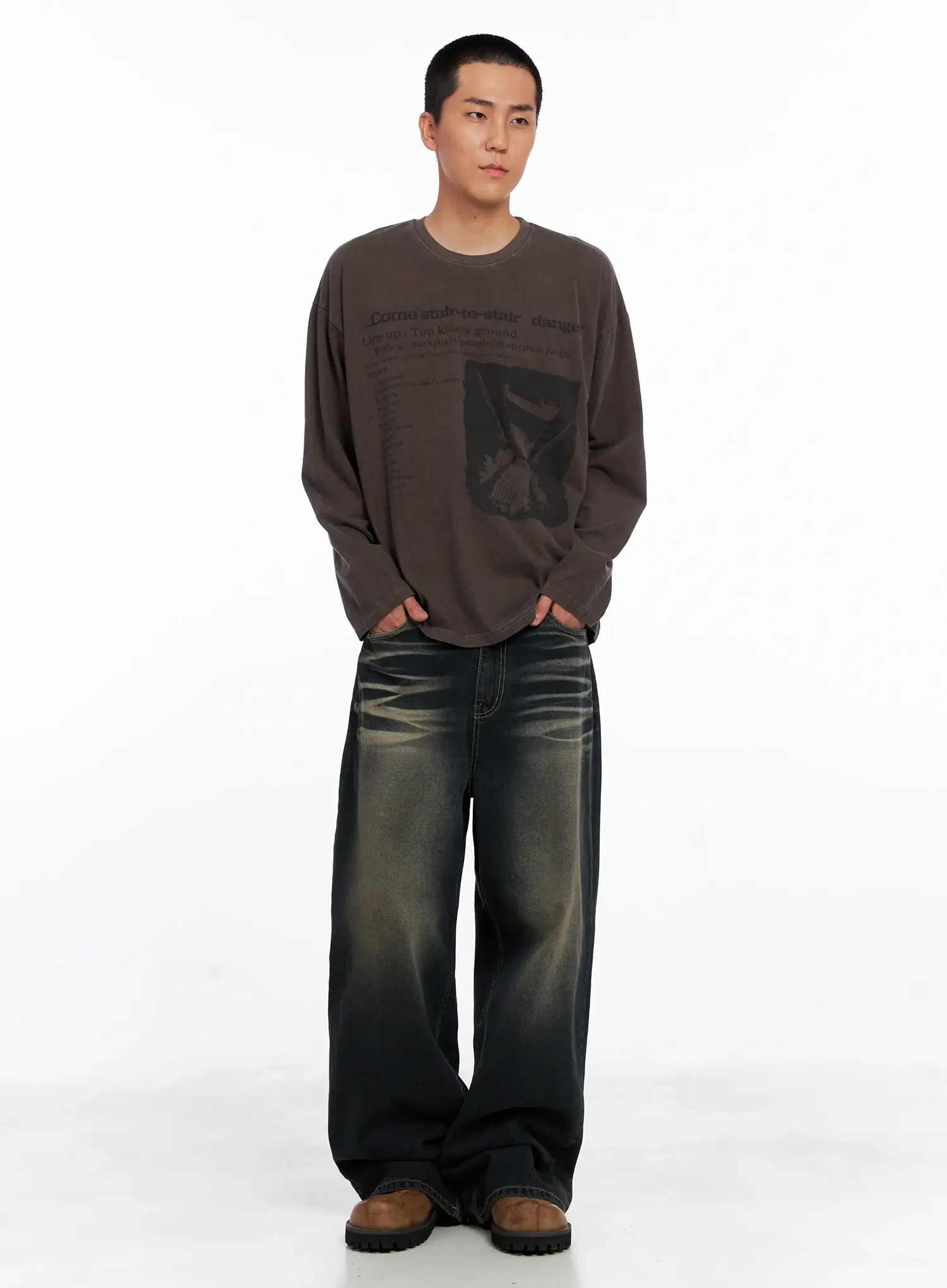 Men's Edgy Graphic Long Sleeve Tee IS509 - Image 8