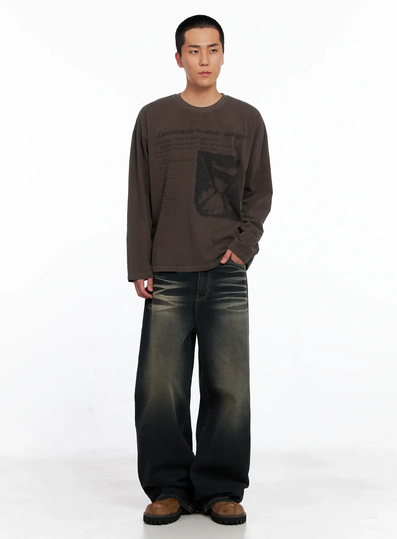 Men's Edgy Graphic Long Sleeve Tee IS509 - Image 9