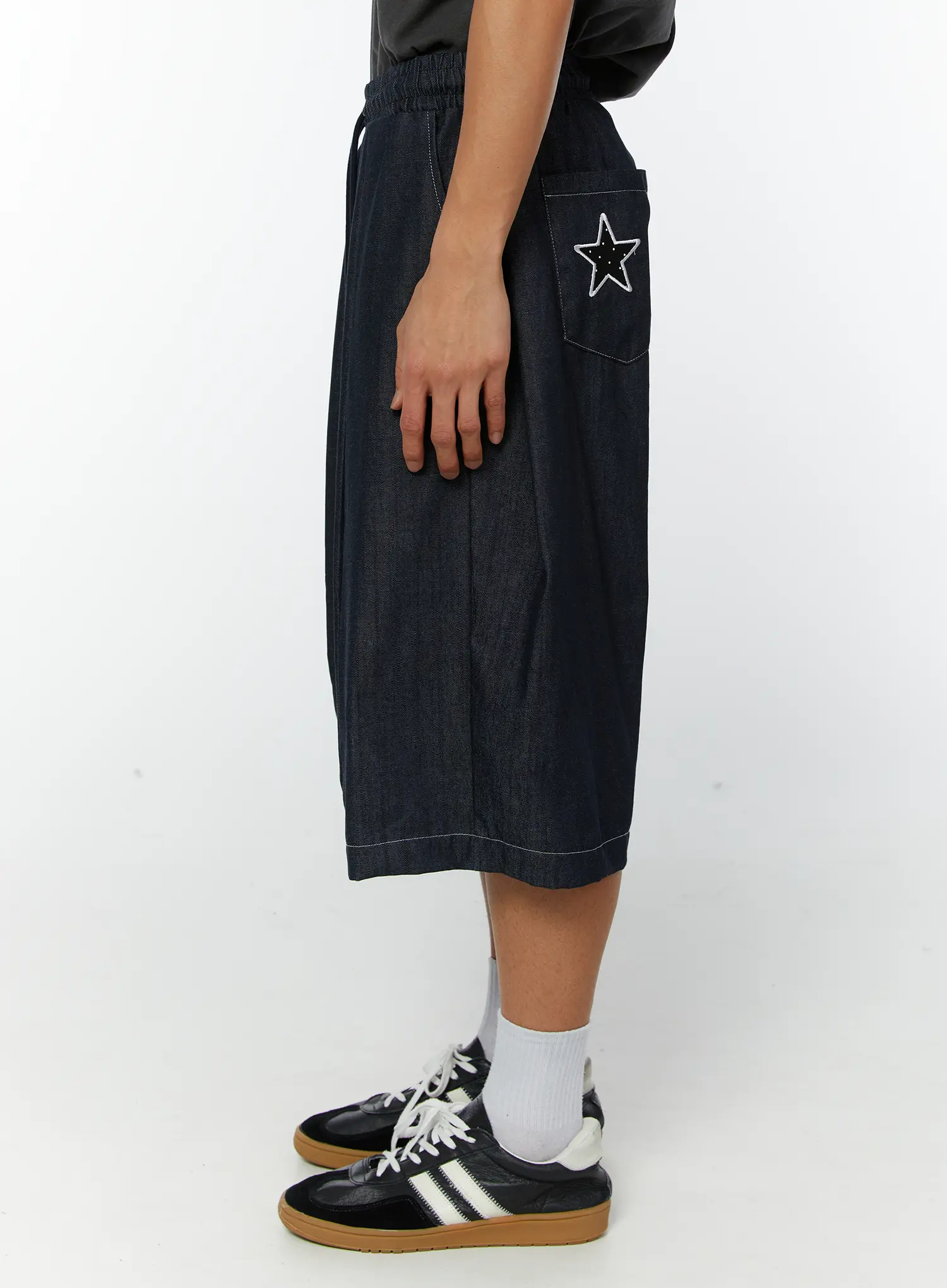 Men's Embroidered Bermuda Shorts (Dark Blue) IY513 - Image 4