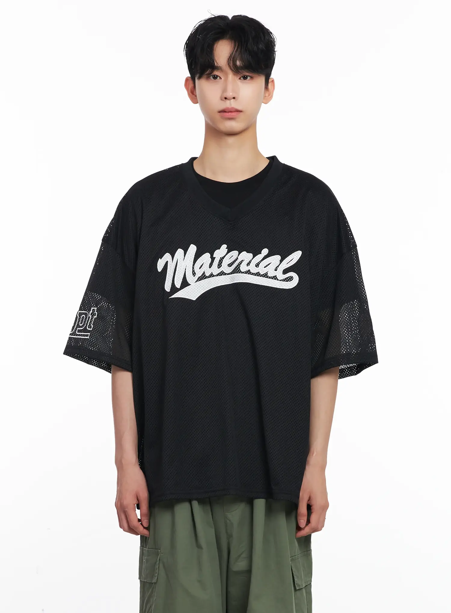Men's Embroidered Mesh Graphic Tee IU526 - Image 10