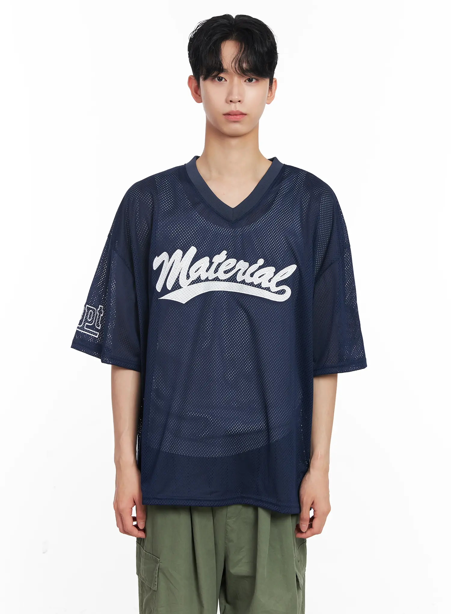 Men's Embroidered Mesh Graphic Tee IU526 - Image 11