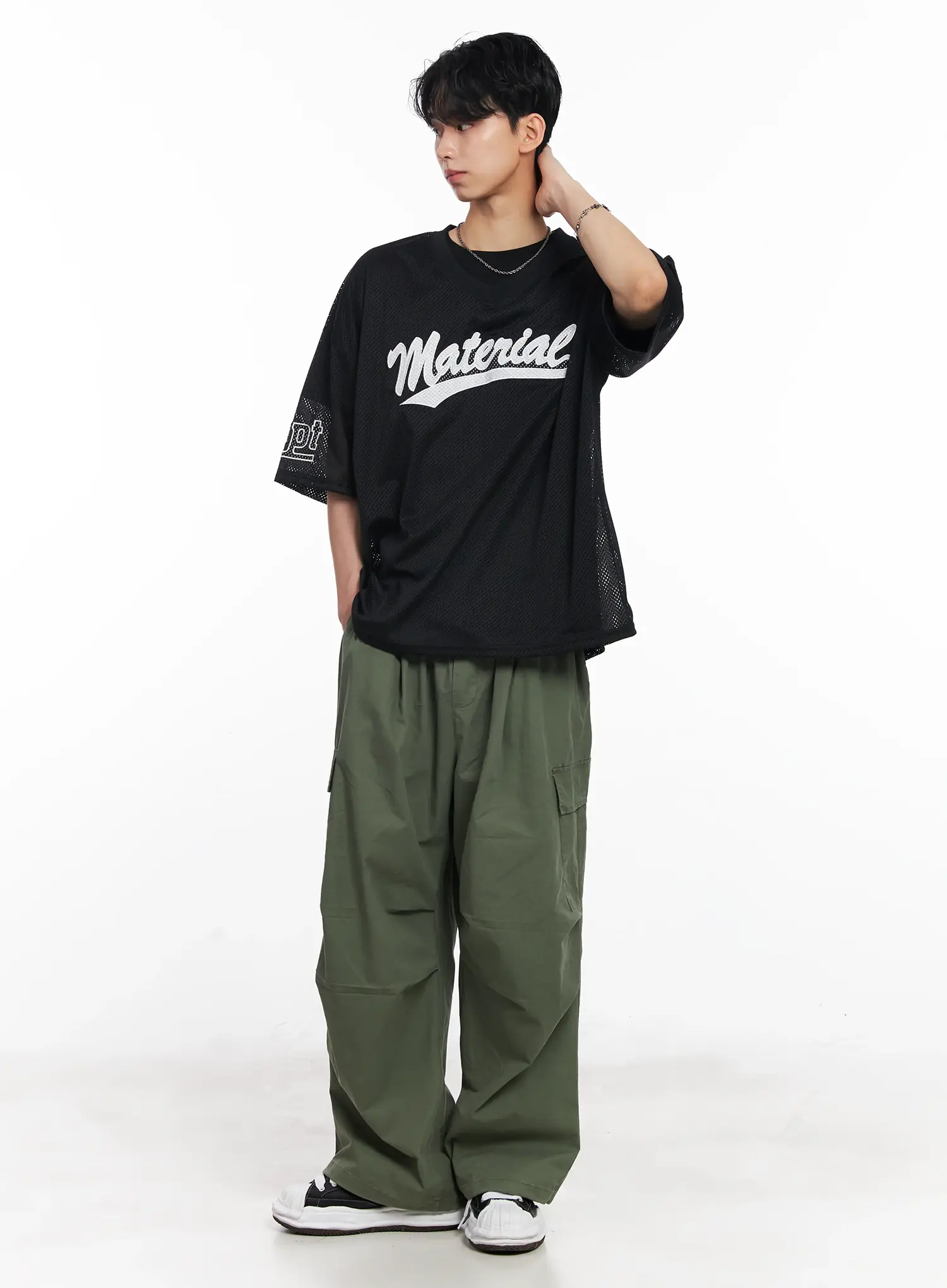 Men's Embroidered Mesh Graphic Tee IU526 - Image 2