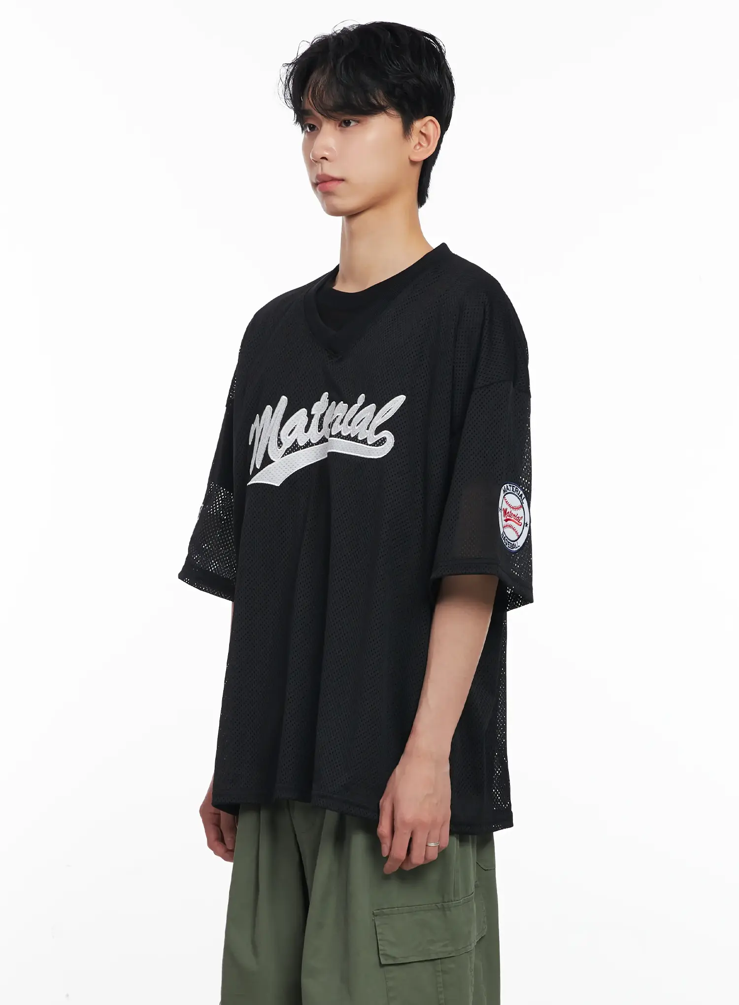 Men's Embroidered Mesh Graphic Tee IU526 - Image 4