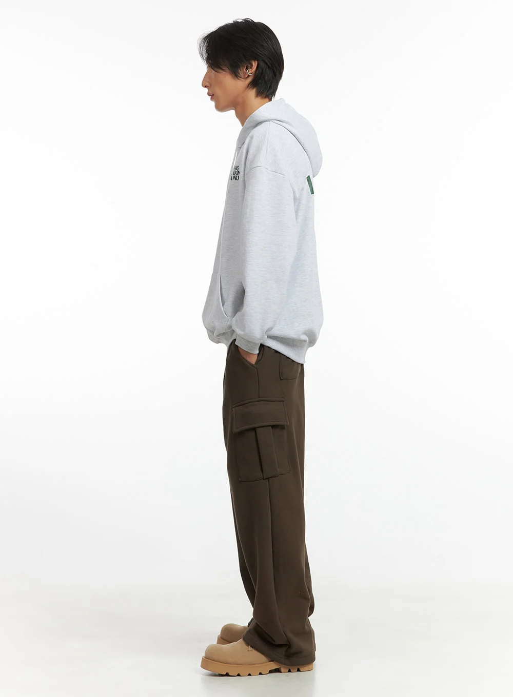 Men's Embroidered Oversized Hoodie (White) IO417 - Image 8