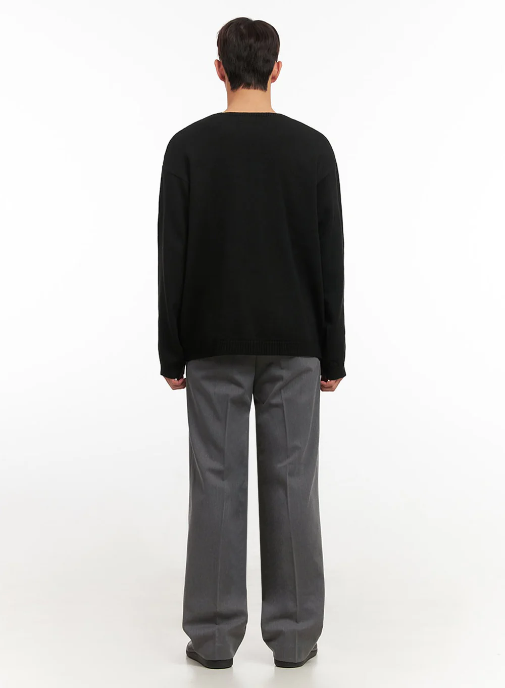 Men's Essential Black V-Neck Sweater IF517 - Image 10