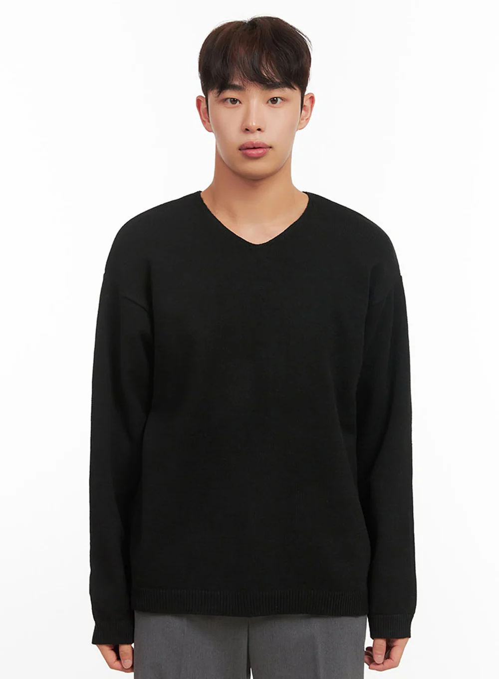 Men's Essential Black V-Neck Sweater IF517 - Image 11