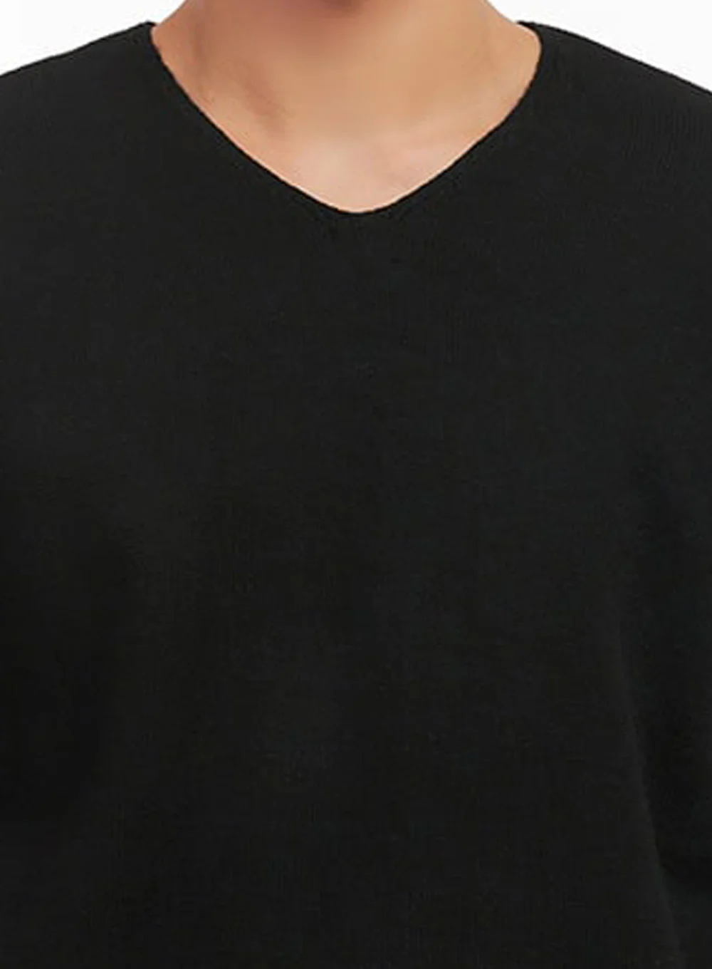 Men's Essential Black V-Neck Sweater IF517 - Image 3