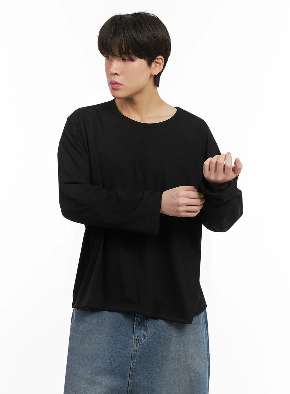 Men's Essential Long Sleeve Shirt IJ517 - Image 4