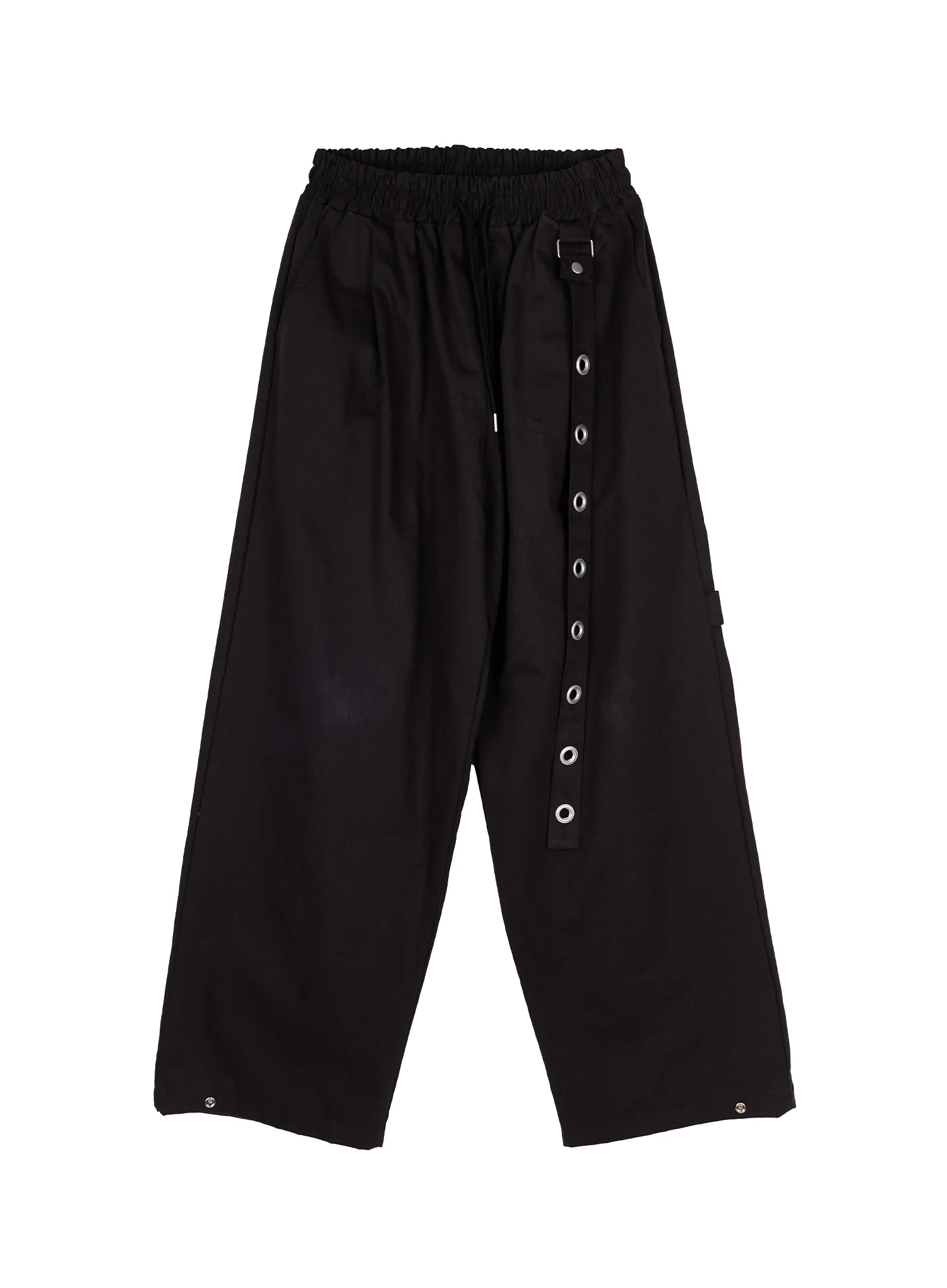 Men's Eyelet Detail Wide-Leg Pants IY508 (Black) - Image 14
