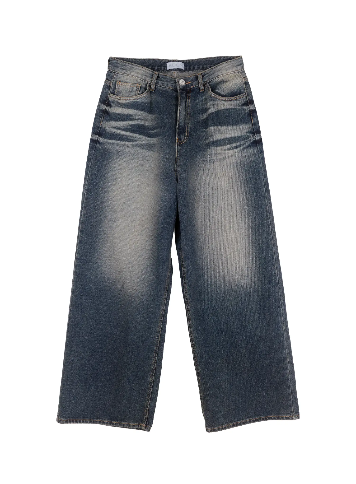 Men's Faded Wide-Leg Jeans IS510 - Image 16