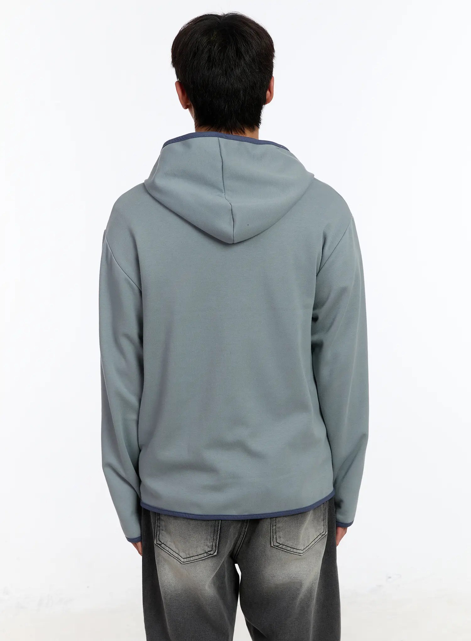 Men's Fingerhole Graphic Zip-Up Hoodie IM530 - Image 5